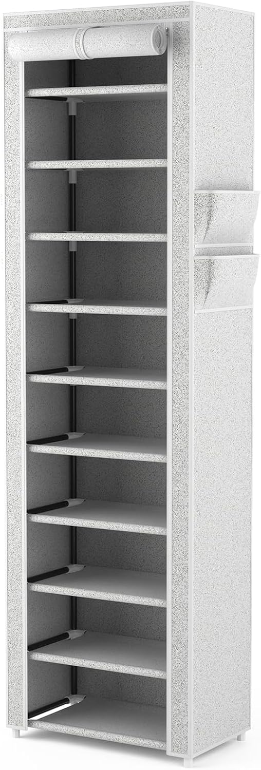 Schuhregal mit 11 Ebenen, Schuhschrank Stoff für 20-22 Paar Schuhe, Schuhregale Schmal und Hoch mit