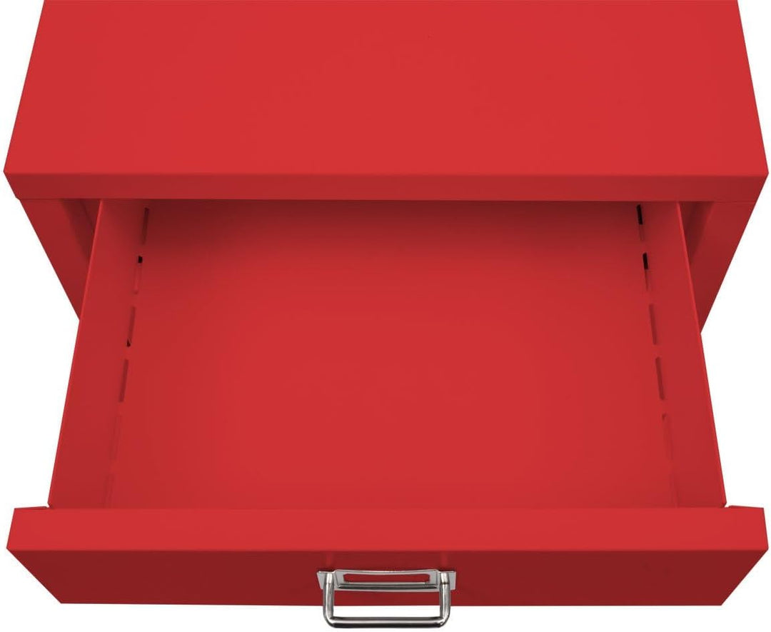 PROREGAL Rollcontainer, HxBxT 115x40x41 cm, Metall 8 Schubladen, Rot, Schubladenschrank Stahlschrank