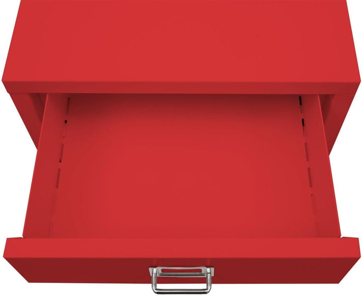 PROREGAL Rollcontainer, HxBxT 115x40x41 cm, Metall 8 Schubladen, Rot, Schubladenschrank Stahlschrank