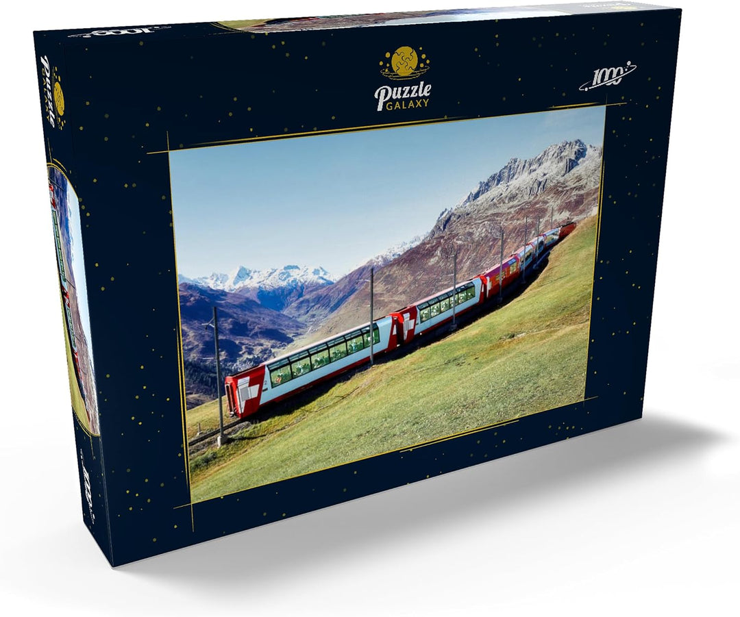 Panorama Zug in Andermatt, Uri, Schweiz - Premium 1000 Teile Puzzle - MyPuzzle Sonderkollektion von