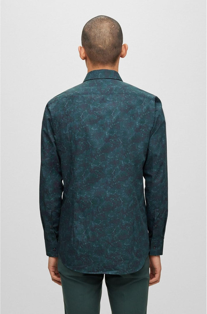 HUGO Herren Kenno Shirt 42 Dark Green302, 42 Dark Green302