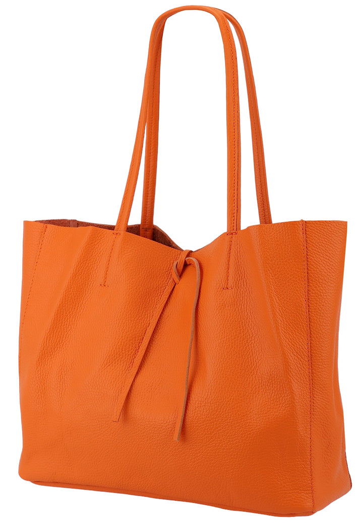 SH Leder ® Damen Echt Rindleder Shopper in Querformat mit Innentasche in vielen Farben Schultertasch