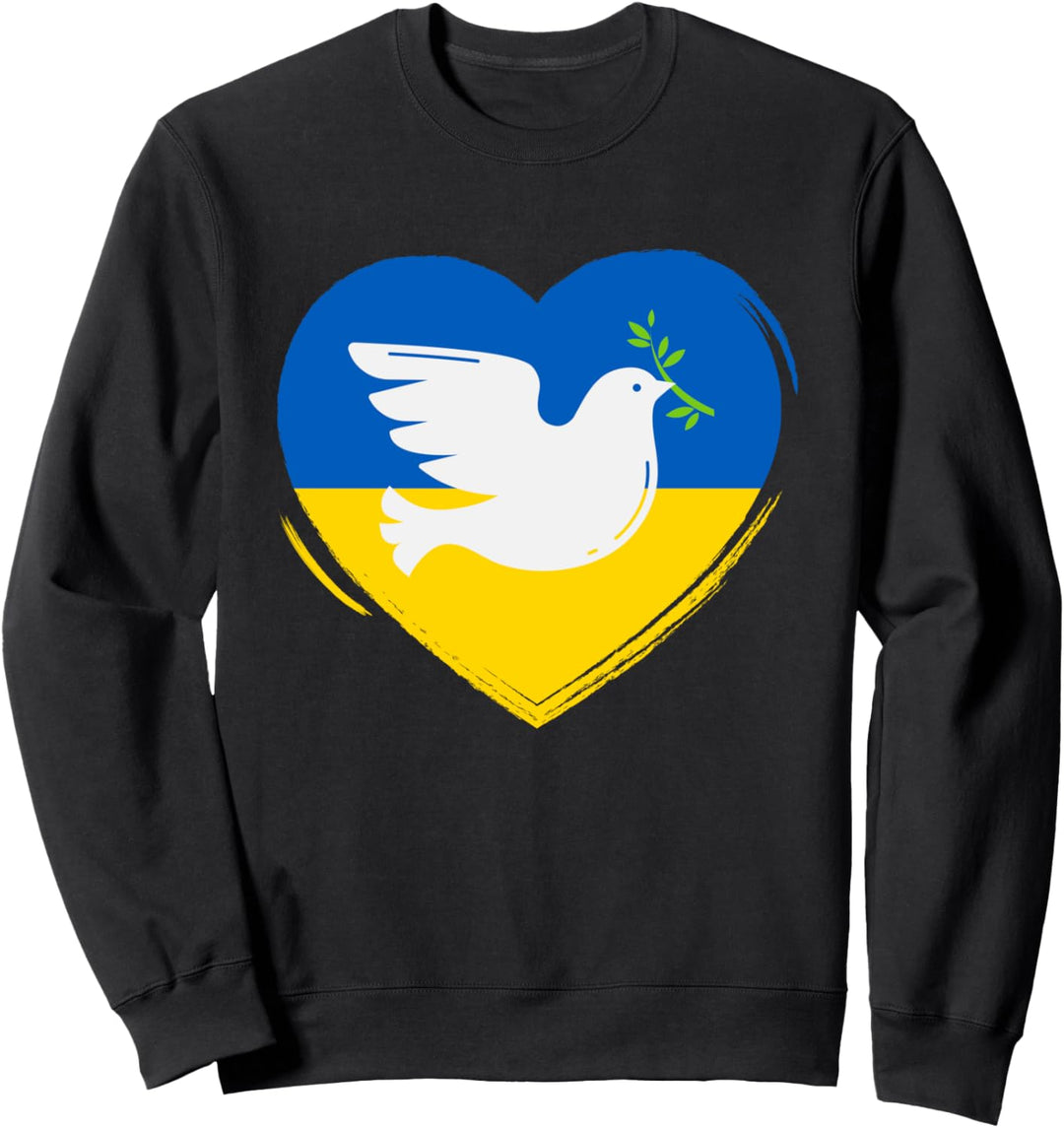 Ukraine Flagge Blau Gelb Herz Friedenstaube Frieden Ukraine Sweatshirt