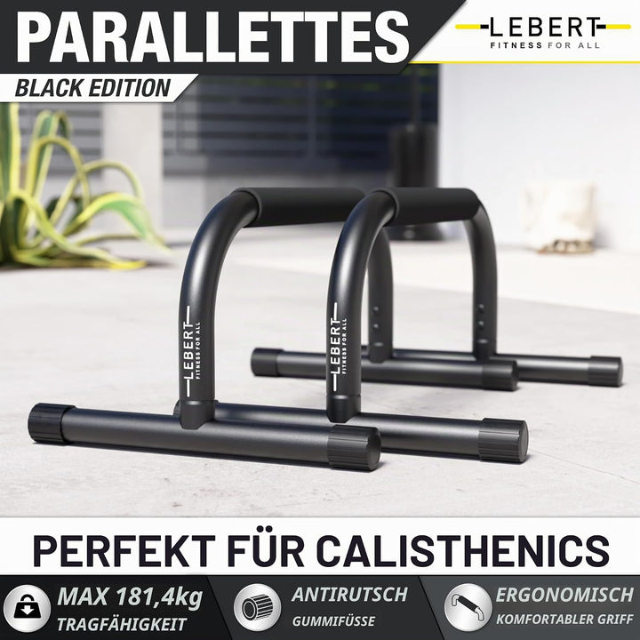 Lebert Fitness Parallettes - Calisthenics Equipment ✓ Dip Station ✓ Push Up Stand Bar ✓ Bodyweight E