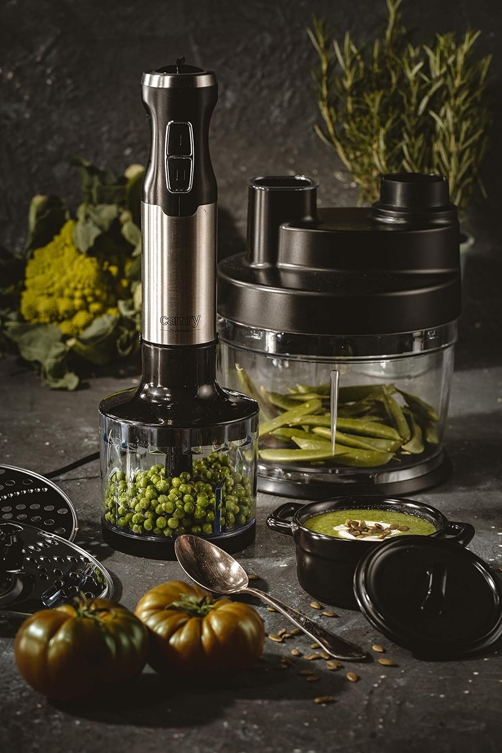 CAMRY CR 4623 Stabmixer, 1600 W, mit Zerkleinerer, Schneebesen, Turbo-Taste, Mixbecher, Pürierstab m