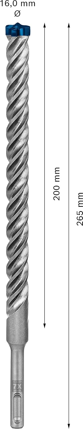 Bosch Professional 10x Expert SDS plus-7X Hammerbohrer (für Stahlbeton, Ø 16,00x265 mm, Zubehör Bohr