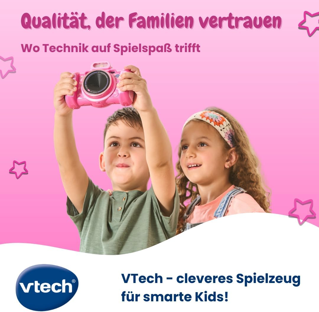 VTech KidiZoom Duo FX in Pink – Robuste Digitalkamera mit kreativen Apps und Spielfunktionen – Für K
