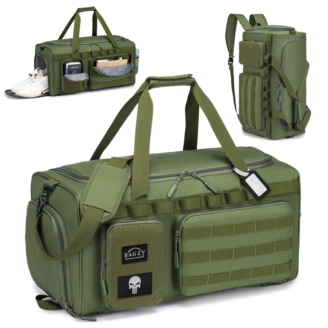 BAGZY Arbeitstasche Herren 55L Taktische Reisetasche Sporttasche mit Rucksackfunktion Einsatztasche