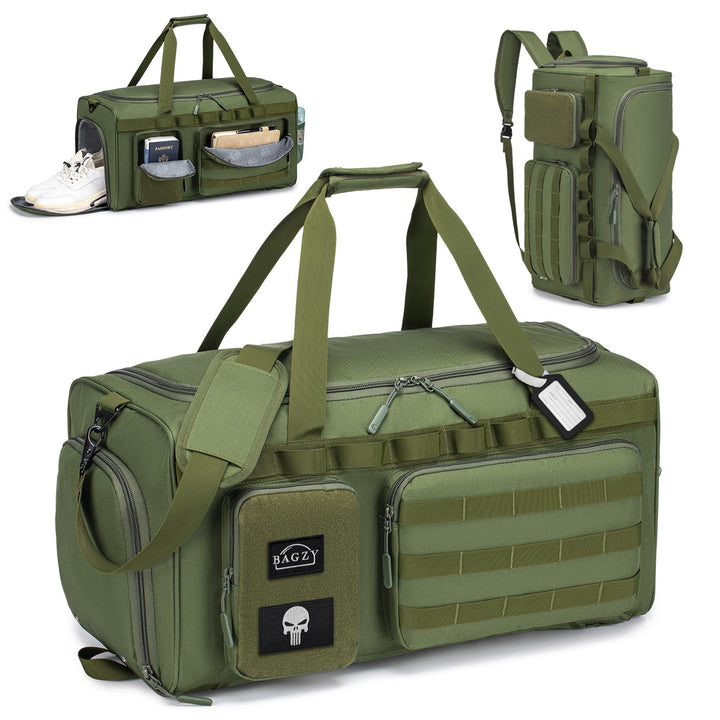 BAGZY Arbeitstasche Herren 55L Taktische Reisetasche Sporttasche mit Rucksackfunktion Einsatztasche