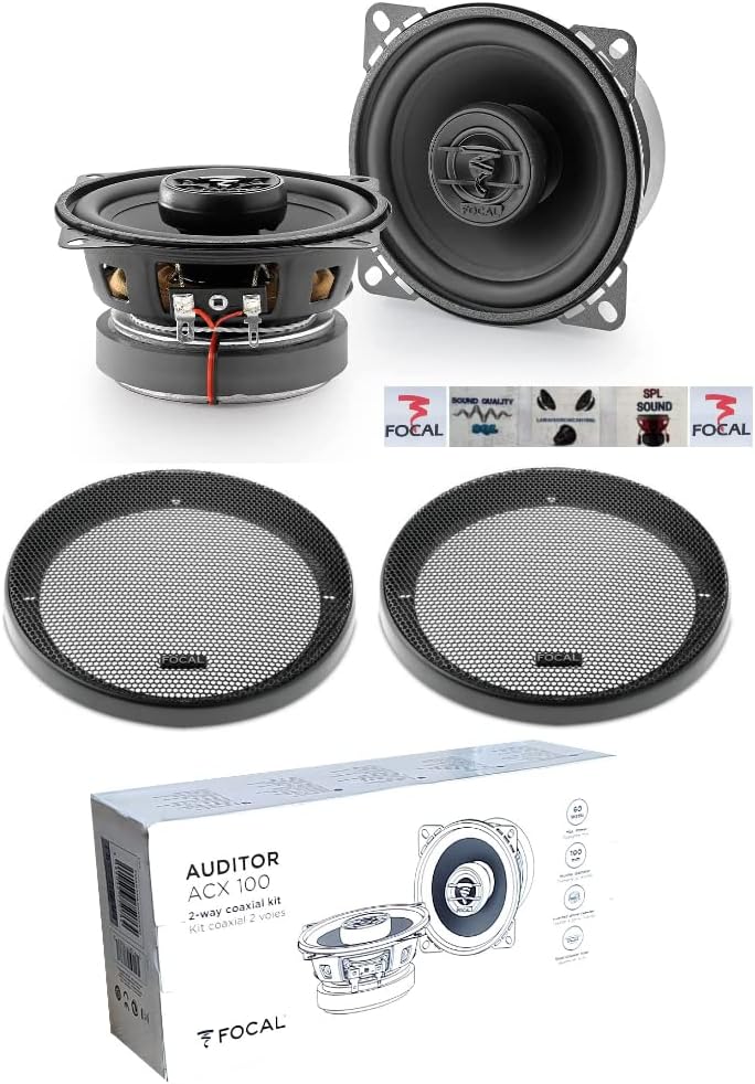 2 Focal Auditor ACX-100 ACX100 2 Wege koaxial Lautsprecher 10 cm 100 mm 4" Durchmesser 30 watt rms 6