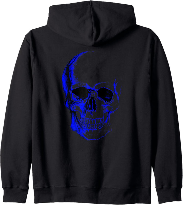 Blauer Totenkopf Kapuzenjacke