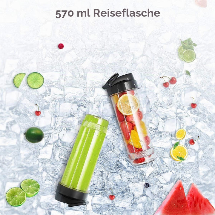 Smoothie Flaschen, Mixer Smoothie Maker Trinkflasche/Tritan flasche/Wasserflasche 570ml BPA-frei für