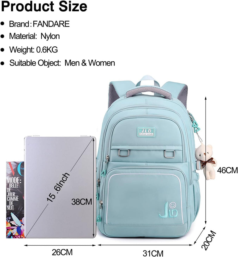 FANDARE Schulrucksack Schulrucksack Ultraleicht Daypacks Kinderrucksack Schultasche Jungen Mädchen R