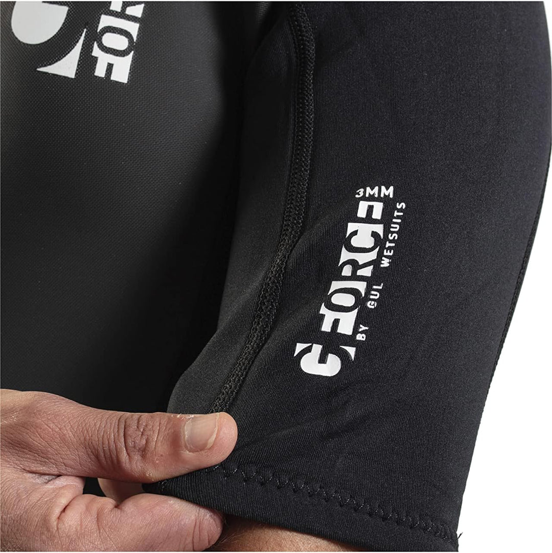 GUL Mens G-Force 3mm Back Zip Shorty Wetsuit - Schwarz - Easy Stretch - 80% D-Flex - Panels für eine