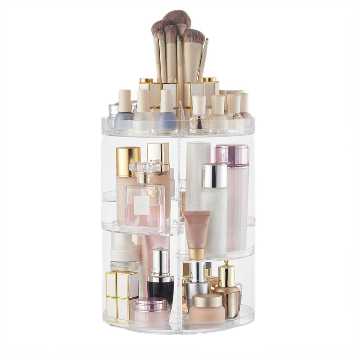 SUNFICON Rotating Makeup Organiser, Crystal Clear Transparent, Transparent