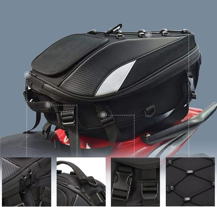 Jfg Racing Wasserdichte Motorrad-Hecktasche, Gepäcktasche, Sitzbanktasche, Multifunktionstasche, Spo