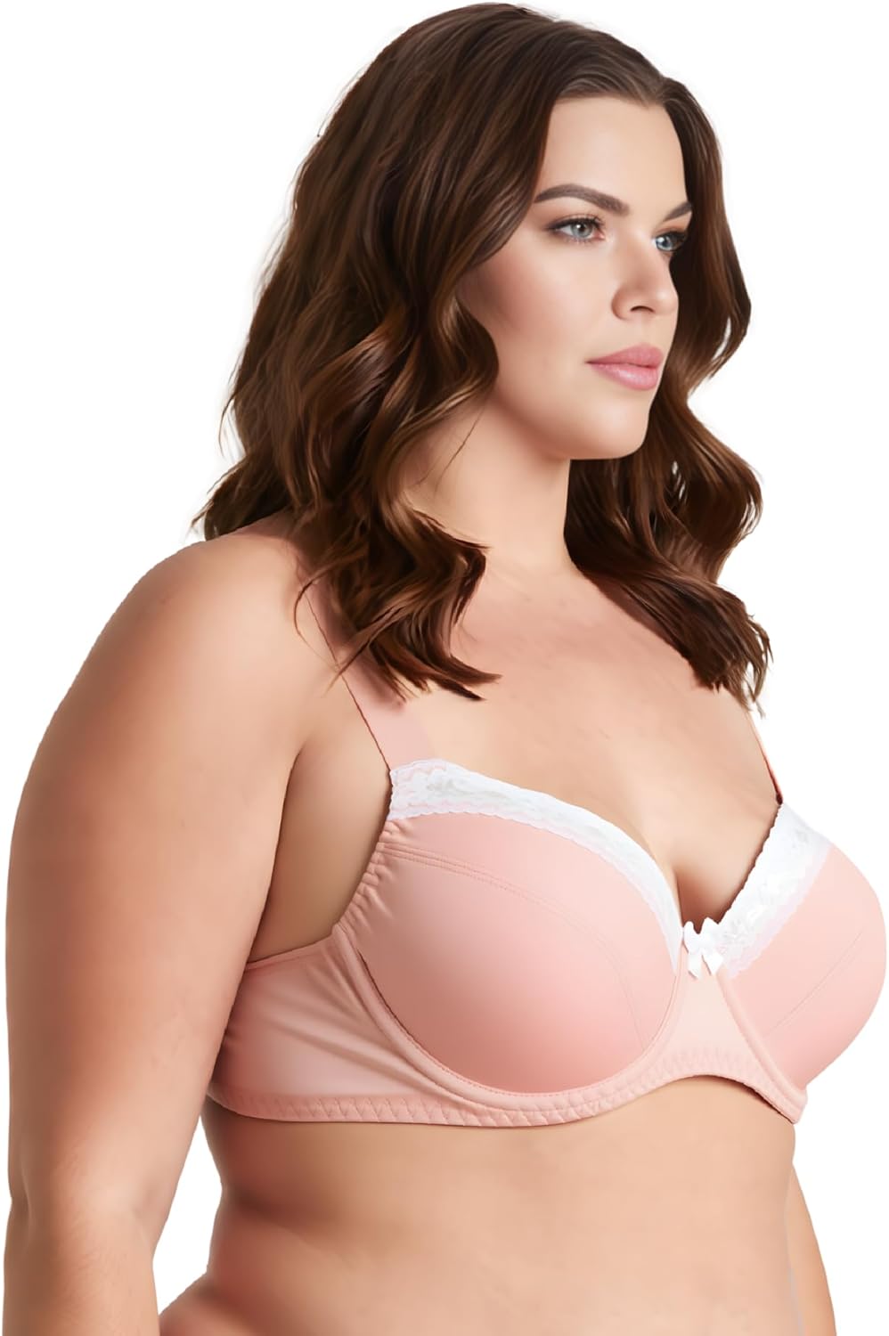 Curve Muse Damen-BH, ungefüttert, Balconette, Baumwolle, Spitze, Übergrösse, 2er- oder 3er-Pack 75B