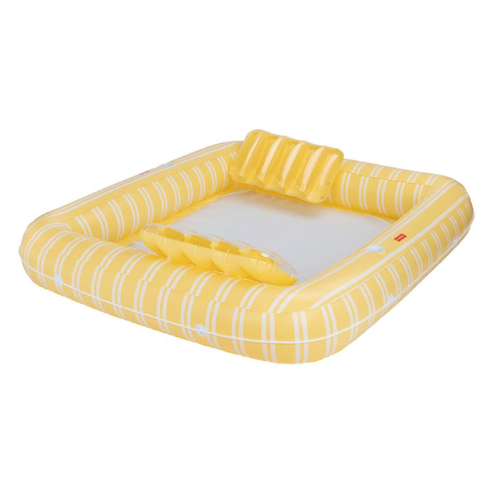 Flamingueo Luftmatratze Pool - Wassermatratze - Extra gross - Gitterboden - Zwei Getränkehalter - Zw