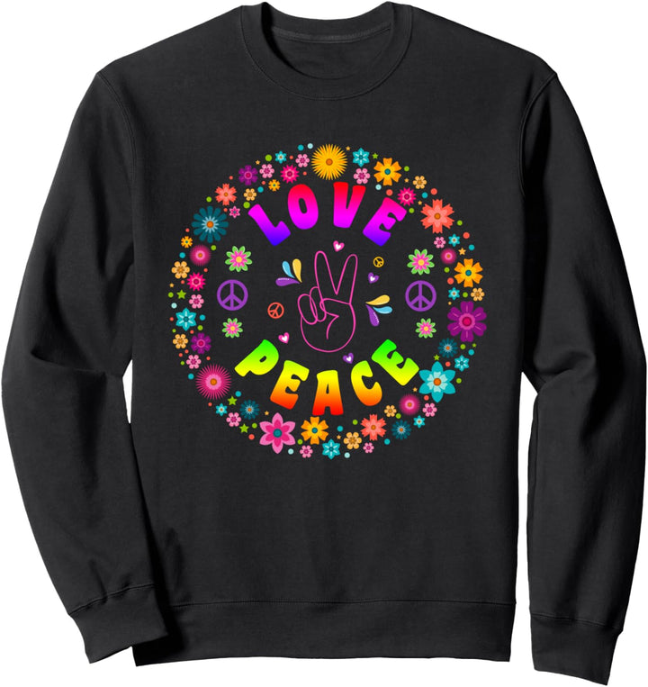 Peace Sign Love T Shirt | 60s 70s Hippie Costume T-Shirt Sweatshirt
