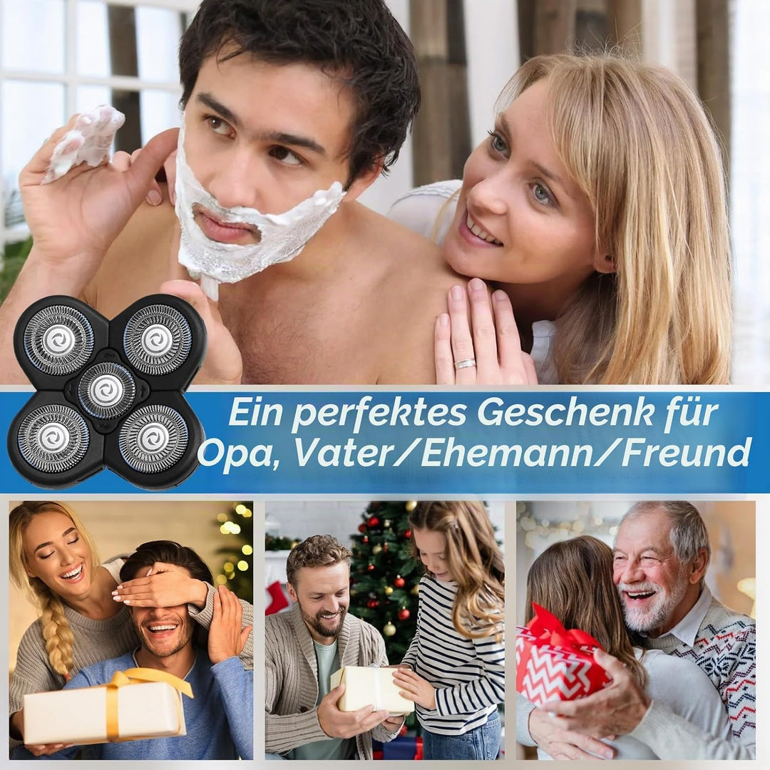 2 Stück Rasierer-Ersatzköpfe, 5D-Rasierer-Ersatzklingen, kompatibel mit Freebird Kopfrasierer, Unive