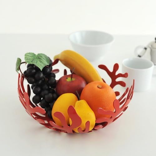 Alessi Mediterraneo ESI01/25 R Obstschale 1 Stück rot (8,5 x 26 x 21,5 cm), Rot