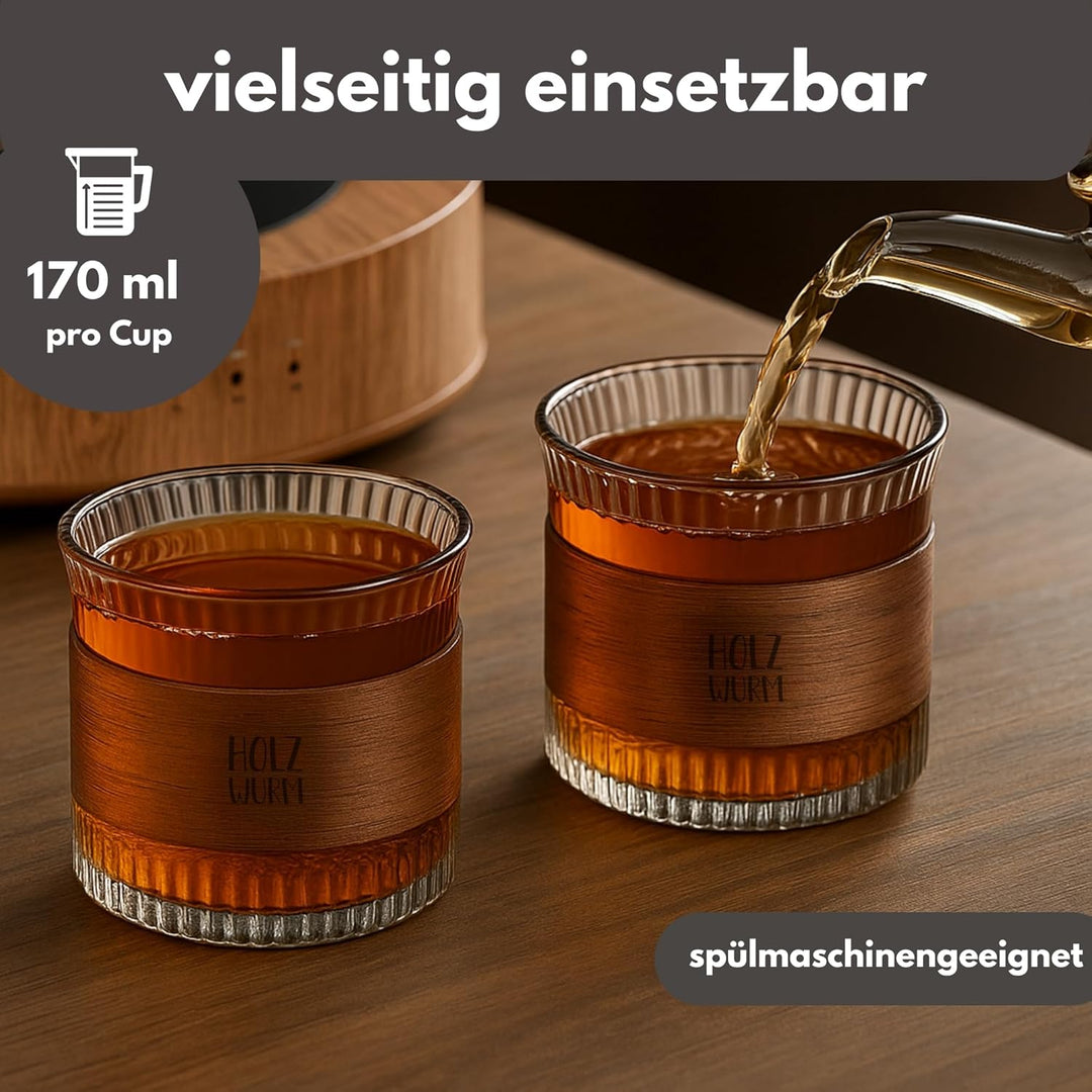 Holzwurm Espressotassen Set (4er Set Espressotassen (Transparent), 4er Set) Transparent 4er Set, Tra