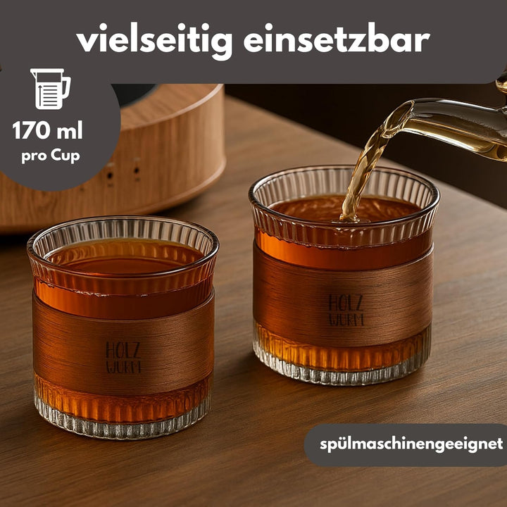 Holzwurm Espressotassen Set (4er Set Espressotassen (Transparent), 4er Set) Transparent 4er Set, Tra