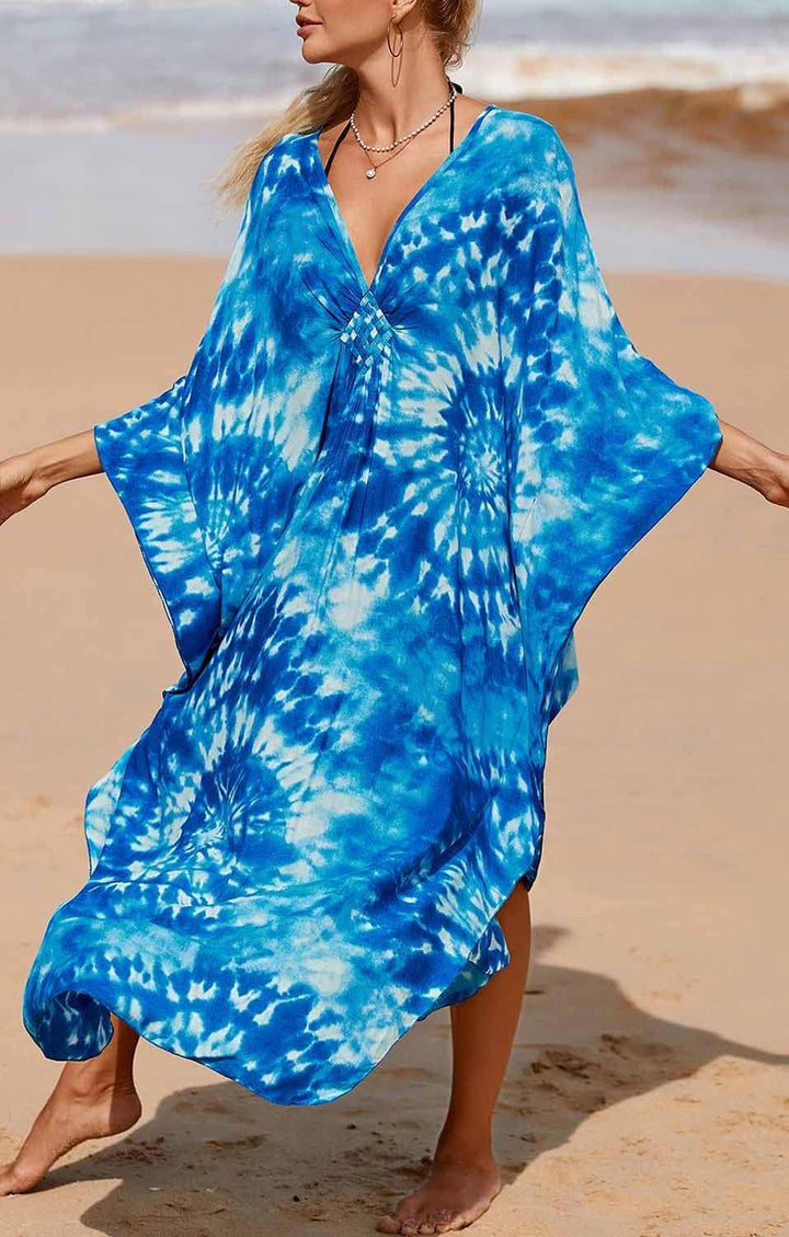 Damen Strandkleid Maxi Kaftan Lang Bikini Cover Up Sommekleid Maxi Kleid Freizeitkleid Nachtwäsche B