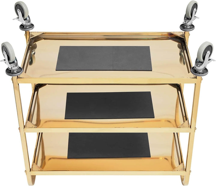 Royal Catering RCSW 3.1G Servierwagen Edelstahl 3 Borde bis 300 kg Küchenwagen Edelstahl Küchenrollw