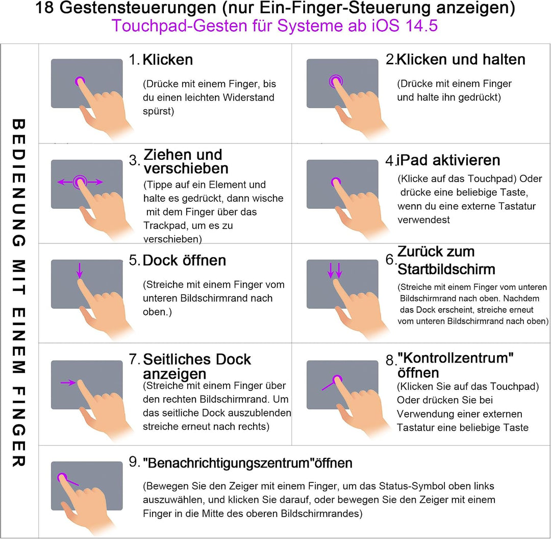 WIWU iPad Pro 13 Hülle mit Tastatur 360° Ständer Magnetisch Abnehmbare | Tastaturhülle 7 Farben Hint