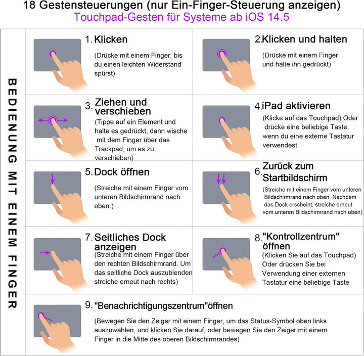 WIWU iPad Pro 13 Hülle mit Tastatur 360° Ständer Magnetisch Abnehmbare | Tastaturhülle 7 Farben Hint