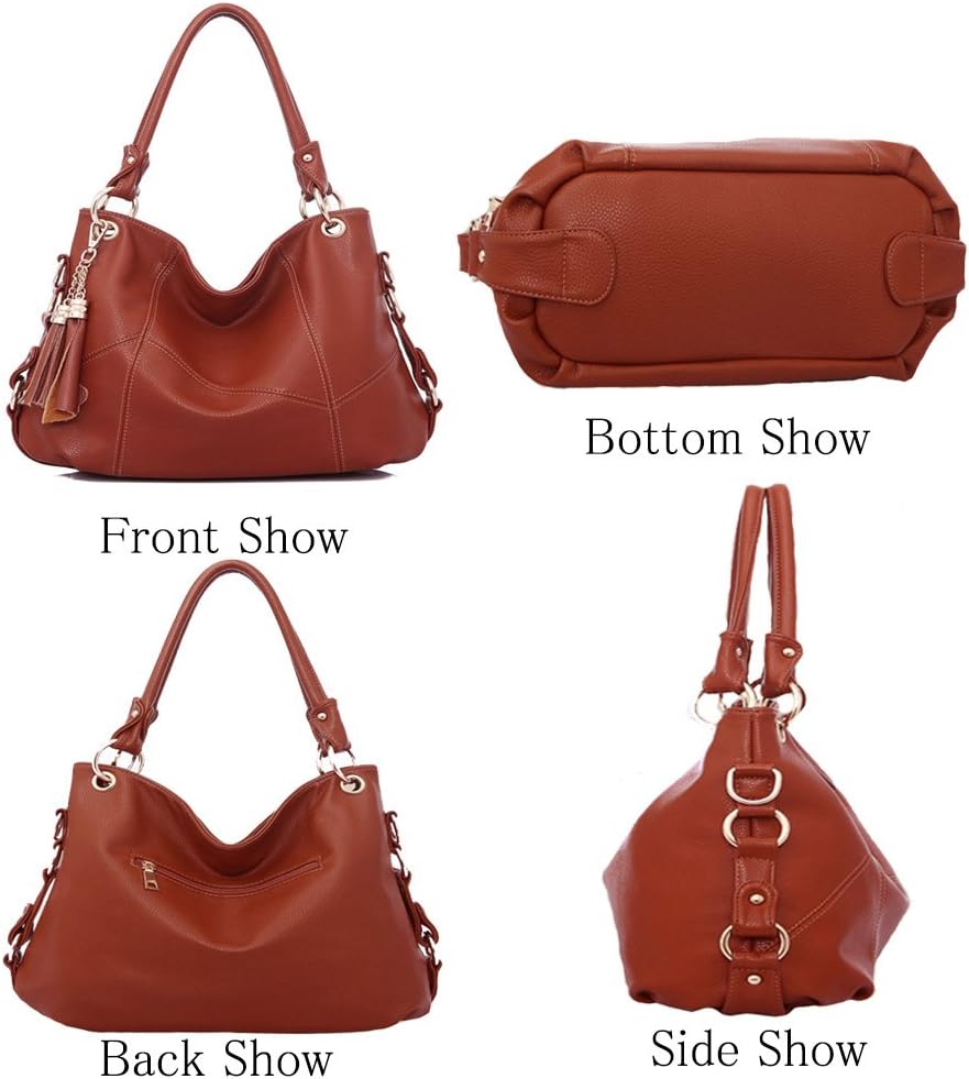 FiveloveTwo Dame Top-Handgriff Tasche Schultertasche Satchel Handtaschen Tote Taschen Geldbörse Schw