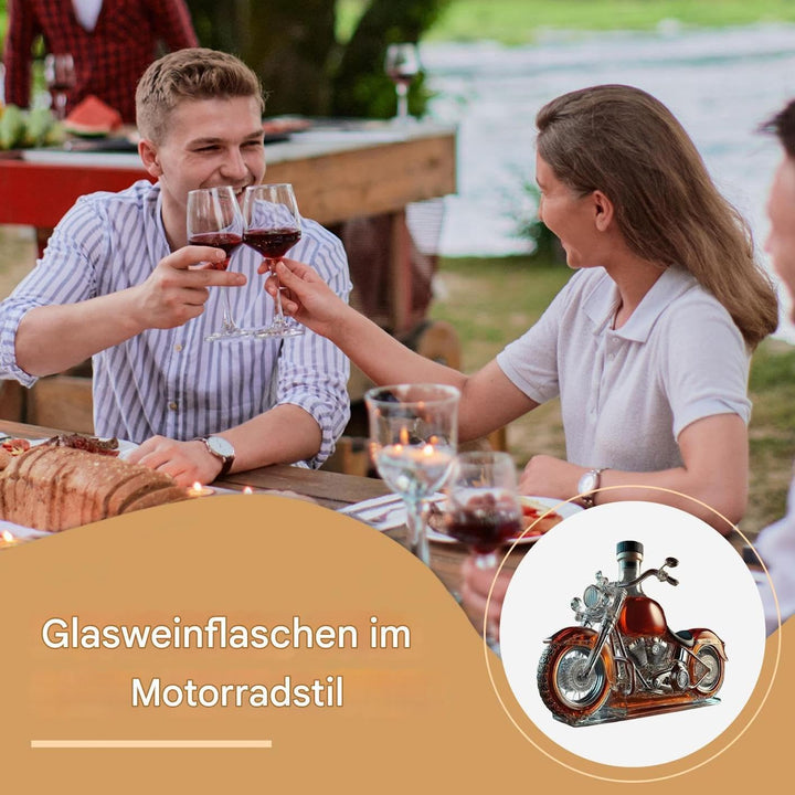 Motorrad Stil Weindekanter | Neuheit Whisky Flasche | 3D Motorrad Deko Glasweinflaschen Rotweinkante