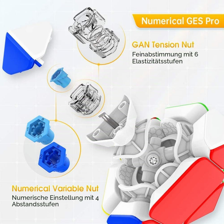 GAN Skewb, 8 Magnete Speedcube Gans Cube Magischer Würfel Puzzle Cube Spielzeug (8 Magnete Standard-