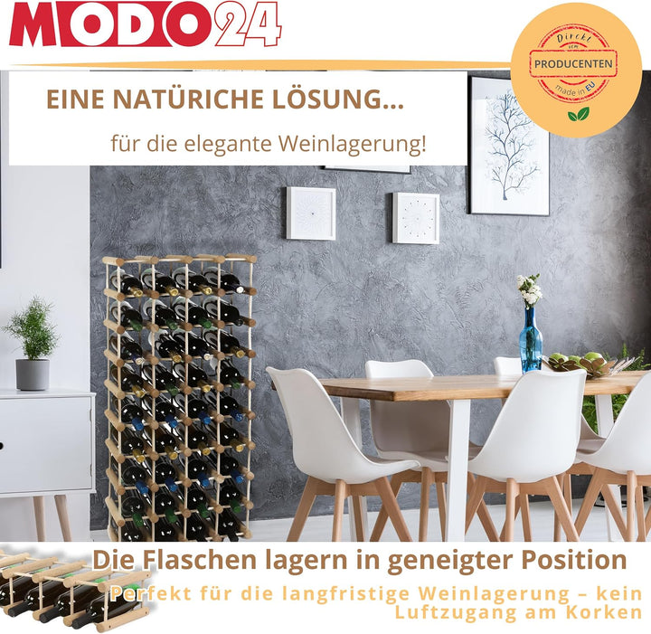 Weinregal Modular EICHE, für 40 Flaschen oder mehr, Flaschenregal, Weinständer, Getränkeregal, Flasc