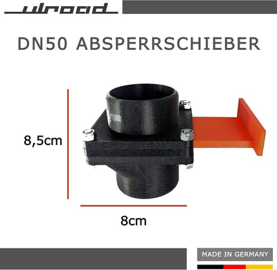 ULROAD DN50 50mm Blastgate Absperrschieber Absaug Luft Sperrschieber Absauganlage Werkstatt Luftregu