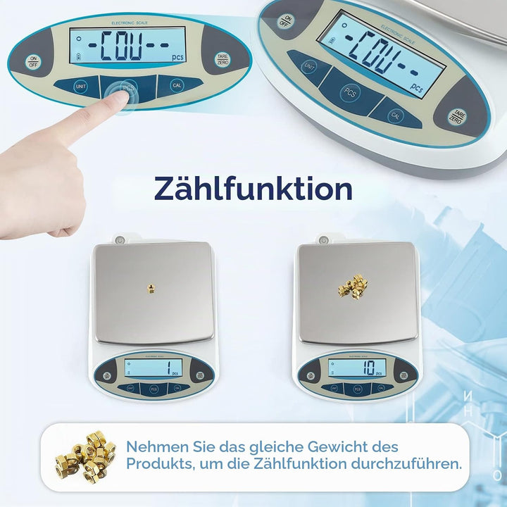 CGOLDENWALL Elektronische Wissenschaftliche Laborwaage丨Hochpräzise Digitale Laborschmuckwaage mit Au