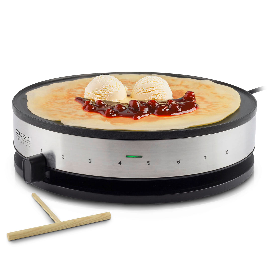 CASO CM 1300 - Crêpes Maker, extra grosse Backfläche (⌀ 33cm), hochwertige Antihaft‐Beschichtung, 8‐