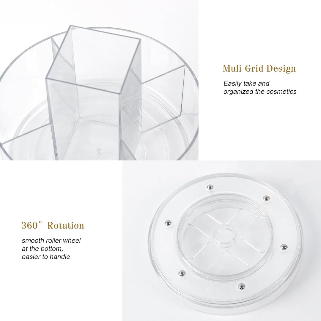 360° Drehbarer Make up Organizer, Transparenter Lazy Susan Organizer für Waschtisch, Kosmetikvitrine