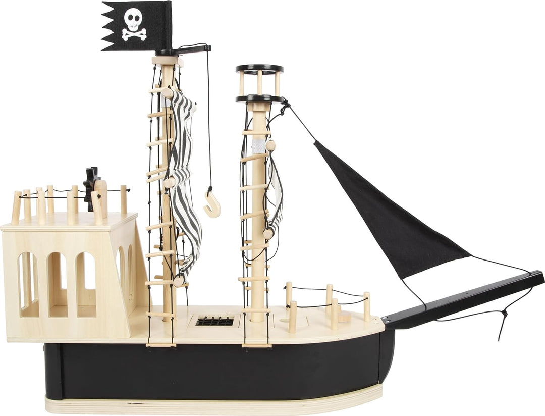 small foot Piratenschiff für Biegepuppen aus Holz, grosses Spielschiff mit reichlich Zubehör und Fun