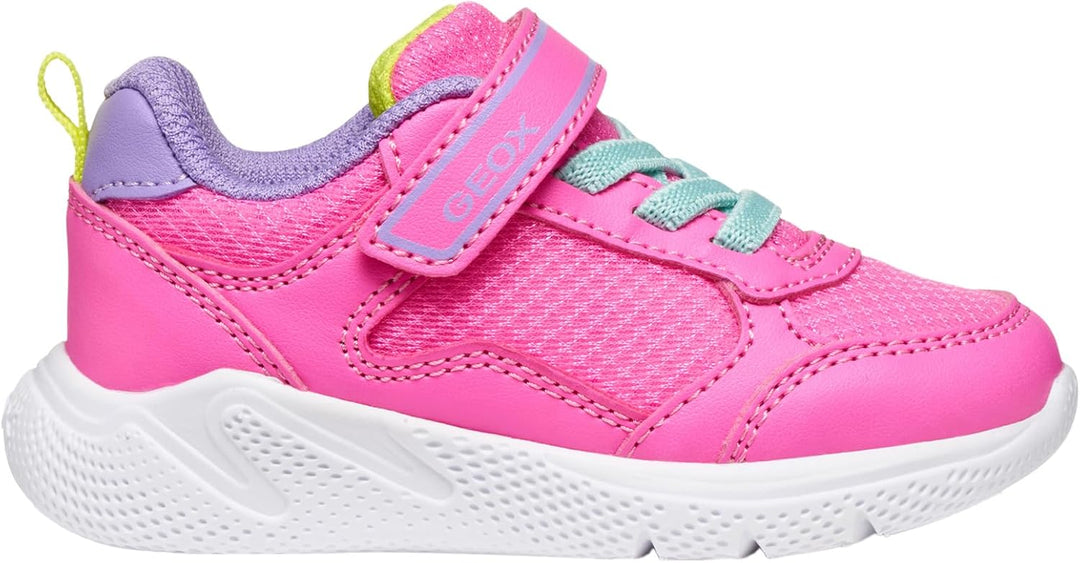 Geox Baby-Mädchen B Sprintye Girl Sneaker 21 EU Fluo Fuchsia Dk Lila, 21 EU Fluo Fuchsia Dk Lila