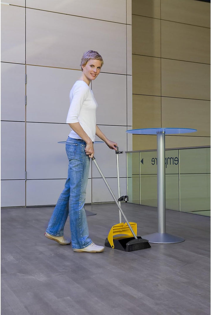 Vermop 1089005 Ergonomische Kehrgarnitur, Anthrazit, Gelb, 28 x 112 cm