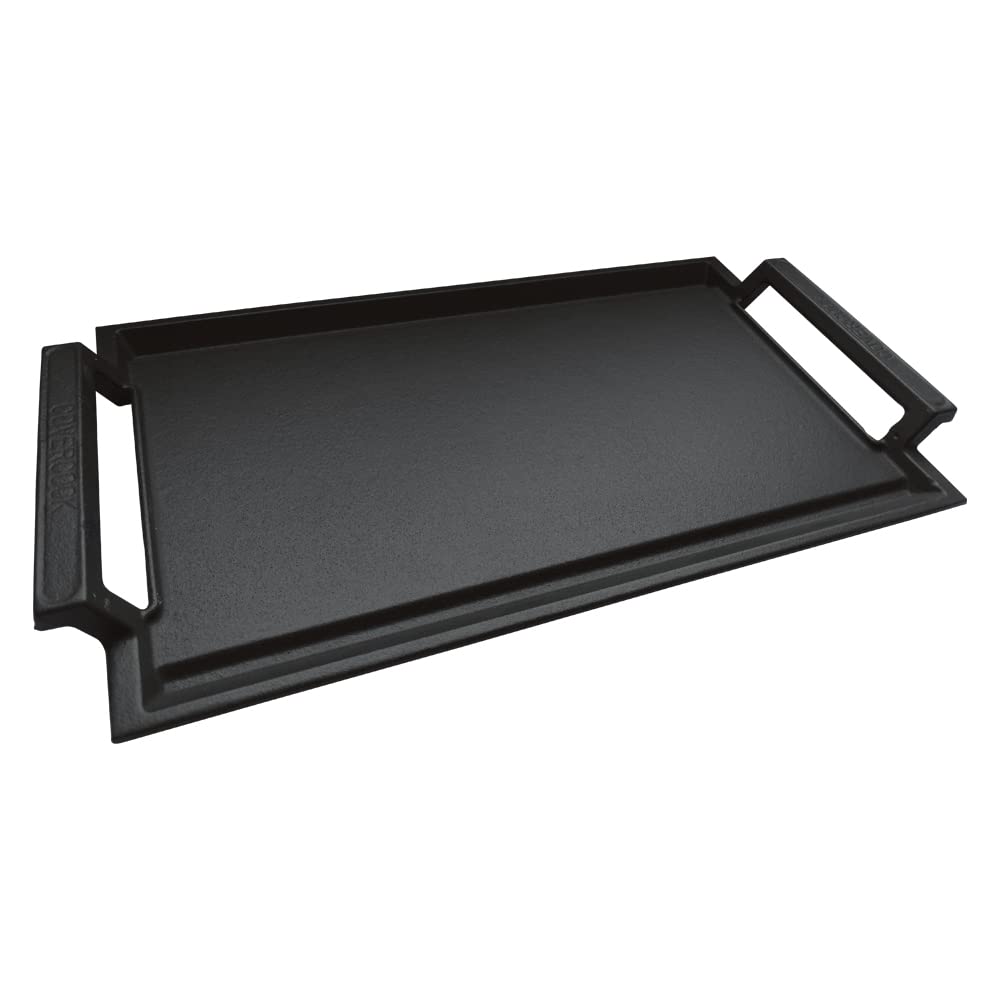 COVERCOOK Grillpfanne aus Gusseisen, Grillpfanne, Rechteckiger Grill, 43 x 23 cm, Flache Grillplatte