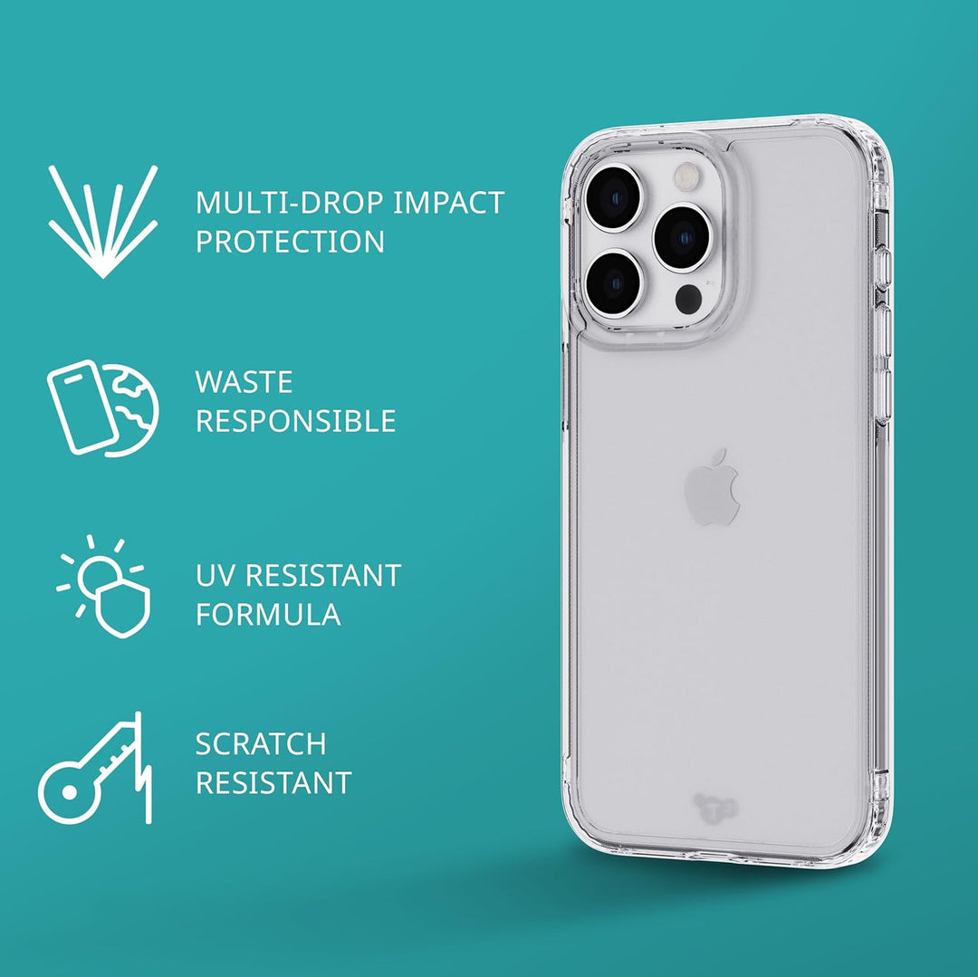 tech21 Evo Clear Hülle für iPhone 15 Pro – Aufprallschutz – transparent farblos, farblos