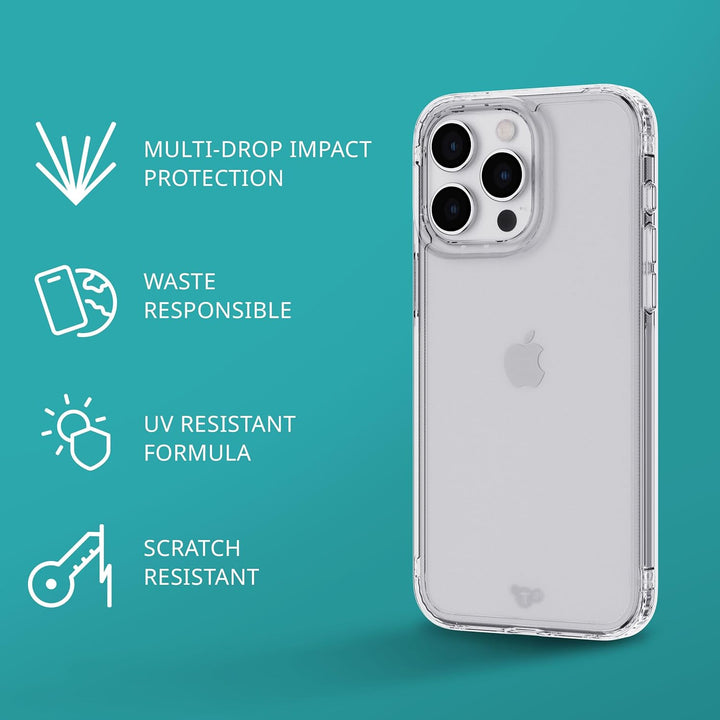 tech21 Evo Clear Hülle für iPhone 15 Pro – Aufprallschutz – transparent farblos, farblos