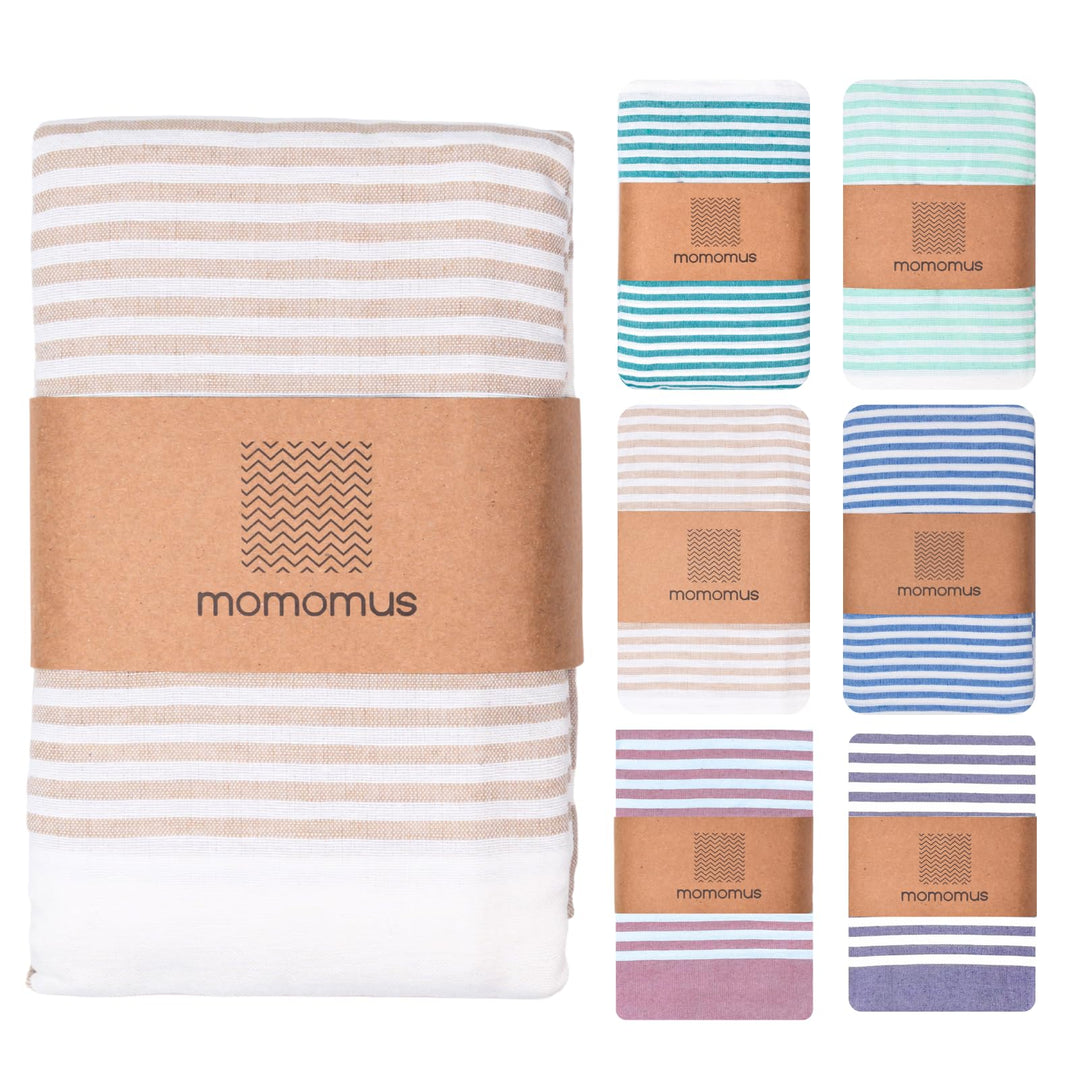 MOMOMUS Fouta XXL oder Picknickdecke XXL für den Strand - Leicht, Kompakt und Boho-Stil - Grosse Str
