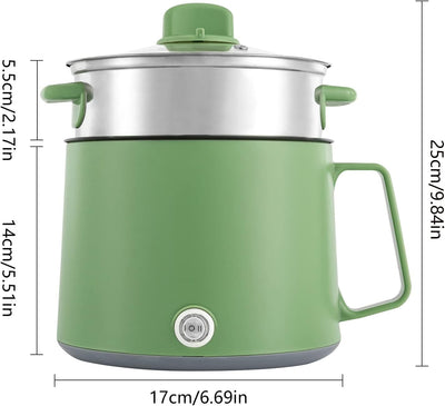 SABUIDDS 1.7L Elektrischer Hot Pot Topf, Multifunktions Elektro Kochtopf mit Warmhaltefunktion Tragb