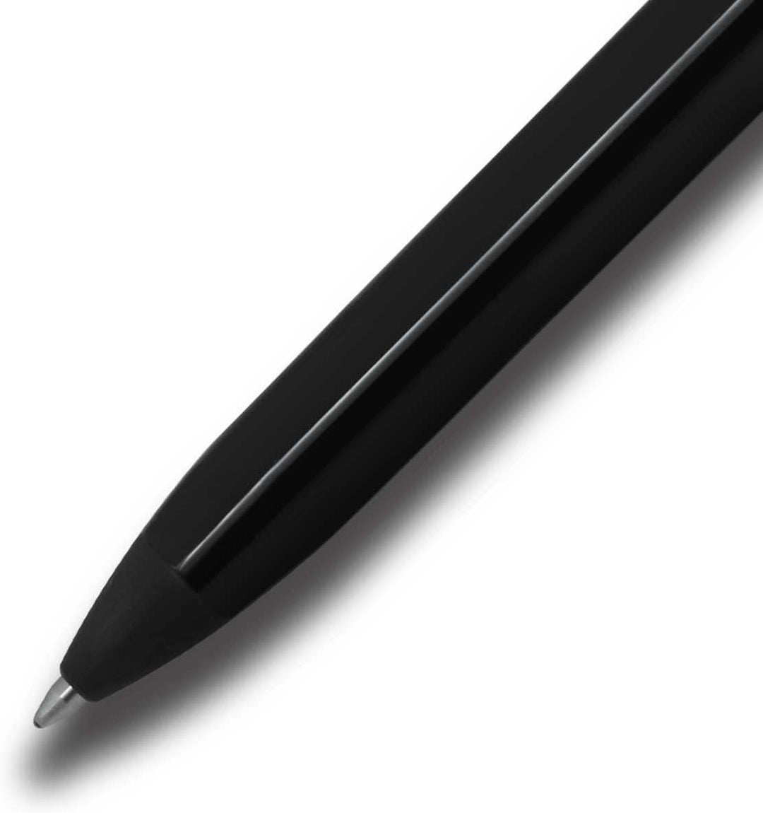 Montegrappa Zero Kugelschreiber aus Edelstahl und Montegrappite-Harz in der Farbe Ultra-Black, Länge