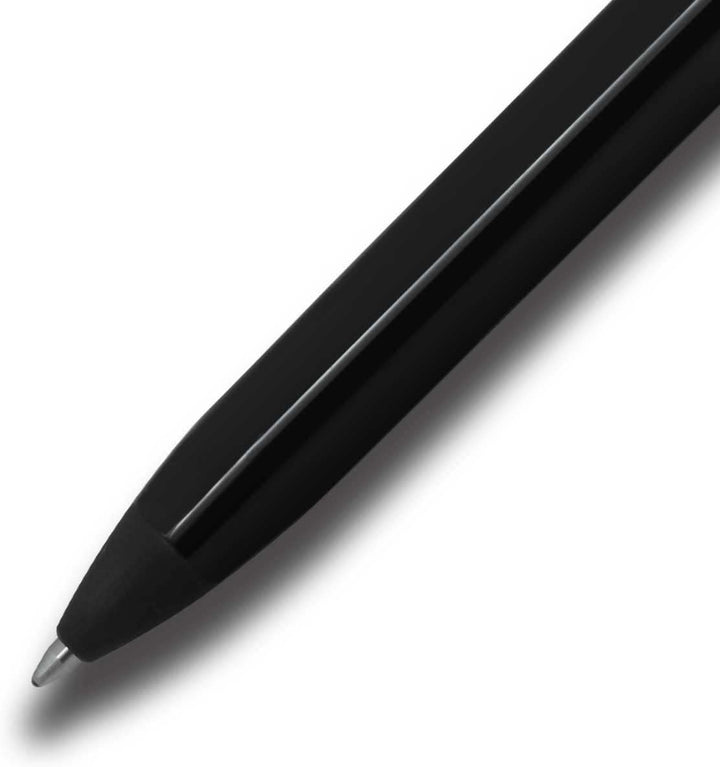 Montegrappa Zero Kugelschreiber aus Edelstahl und Montegrappite-Harz in der Farbe Ultra-Black, Länge