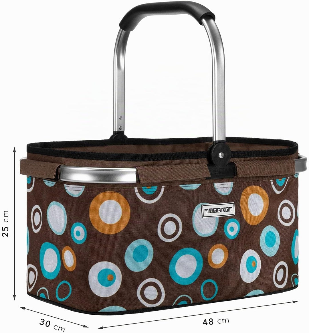 anndora Einkaufskorb RETRO 22 Liter - braun hellblau